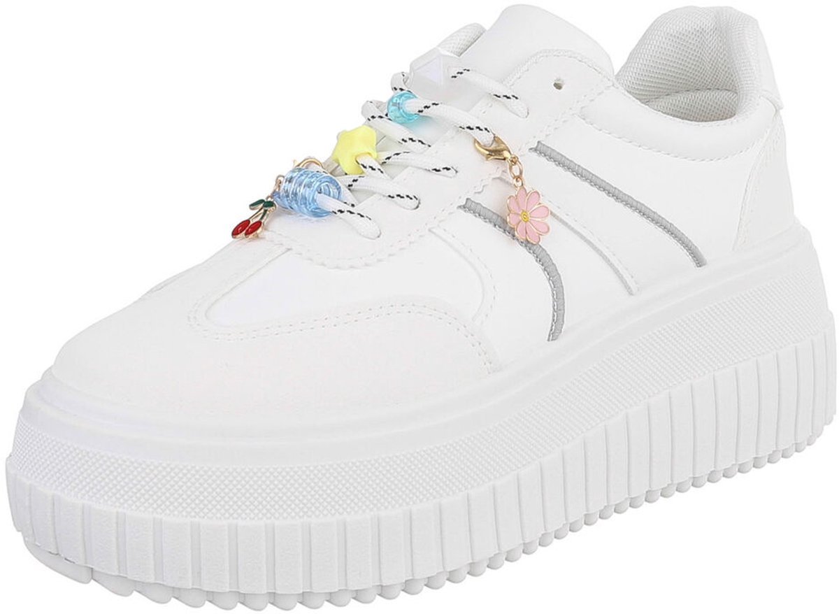 Sneaker - Platformzool en veters - Dames Mt:38
