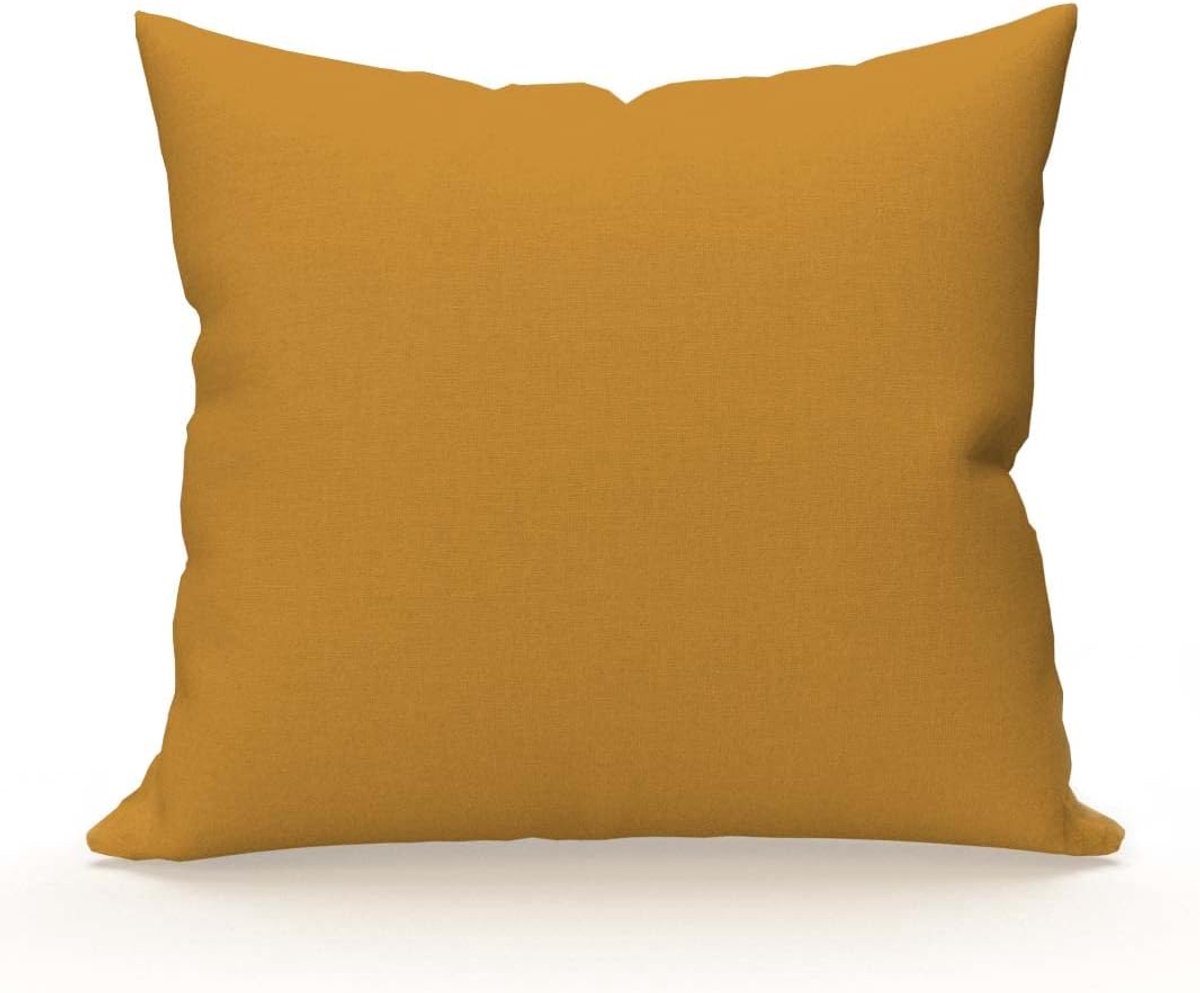 SnelShoppen - Zachte Gele Kussenhoes 63x63 cm - 100% Katoen - Fluffy Uni Kussen - Perfect voor Woonkamer, Slaapkamer en Tuin