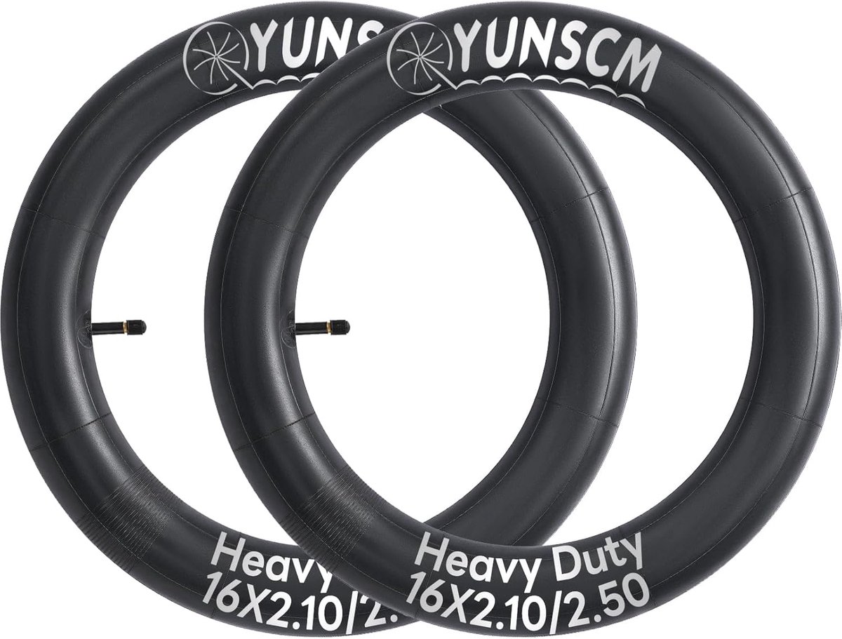 SnelShoppen - 2 Stuks Verstevigde Binnenband 16 inch 16x2.10/2.25/2.35/2.40/2.50 AV32mm Ventiel, Geschikt voor Fietsen, Heavy Duty, Duurzaam, Ideaal v