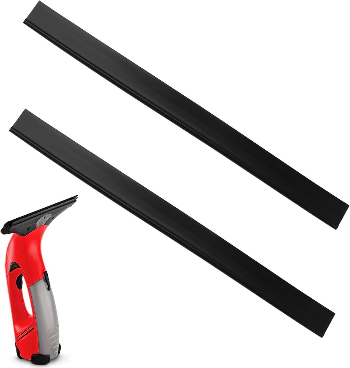 SnelShoppen - Pack van 2 Rubberen Raamzuigers Zuigclips voor Raamstofzuiger 280mm Vervangingsrubber Lippen Compatibel met Diverse Modellen voor Snel e