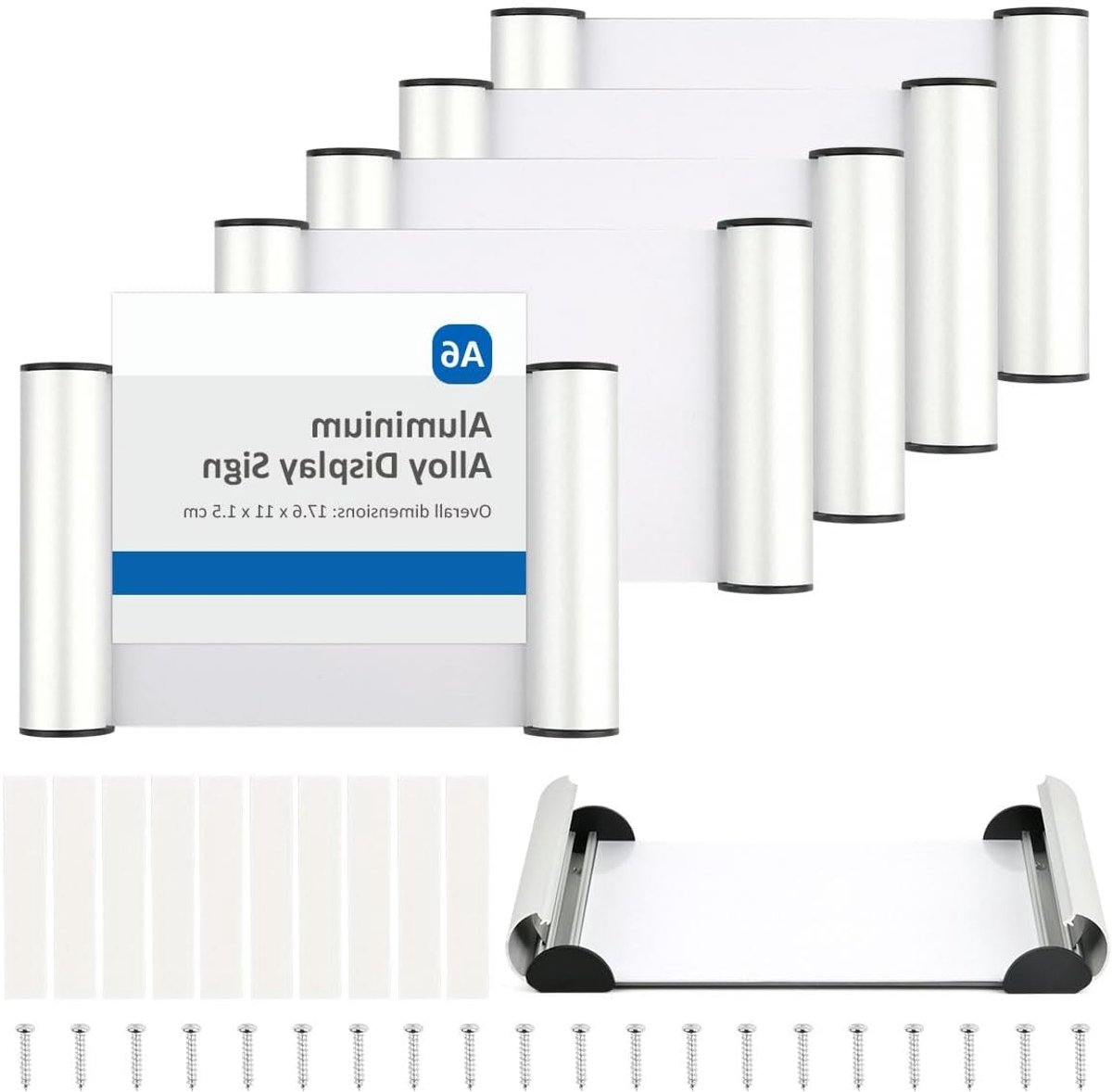 Gepersonaliseerd deurbord A6 van aluminium met transparante afdekking, naambordje voor kantoor, informatiebord voor deur, eenvoudig te bevestigen
