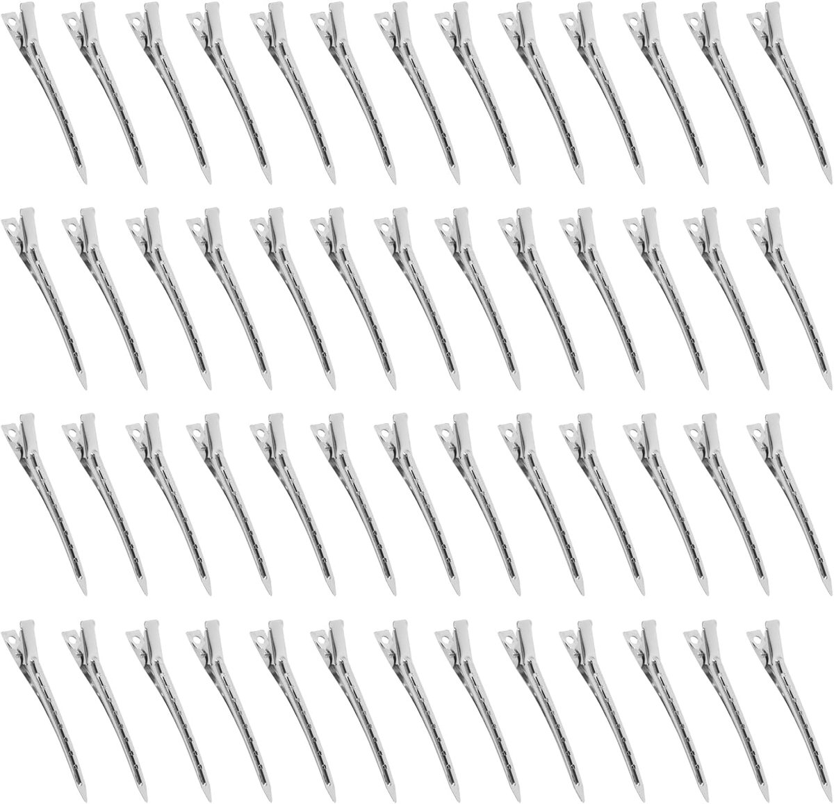 SnelShoppen - 80x Haarclips voor Stylen - 9 cm Duckbill Clamps - Metaal Sectieclips voor Pin Curls en Lange Rollers - Alligator Haar Styling