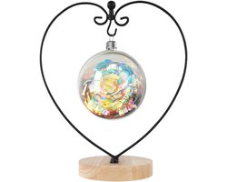 Houten en ijzeren ornament standaard voor hangende planten, glazen bollen en terrariums - Perfect voor kerstdecoratie en bruiloften.