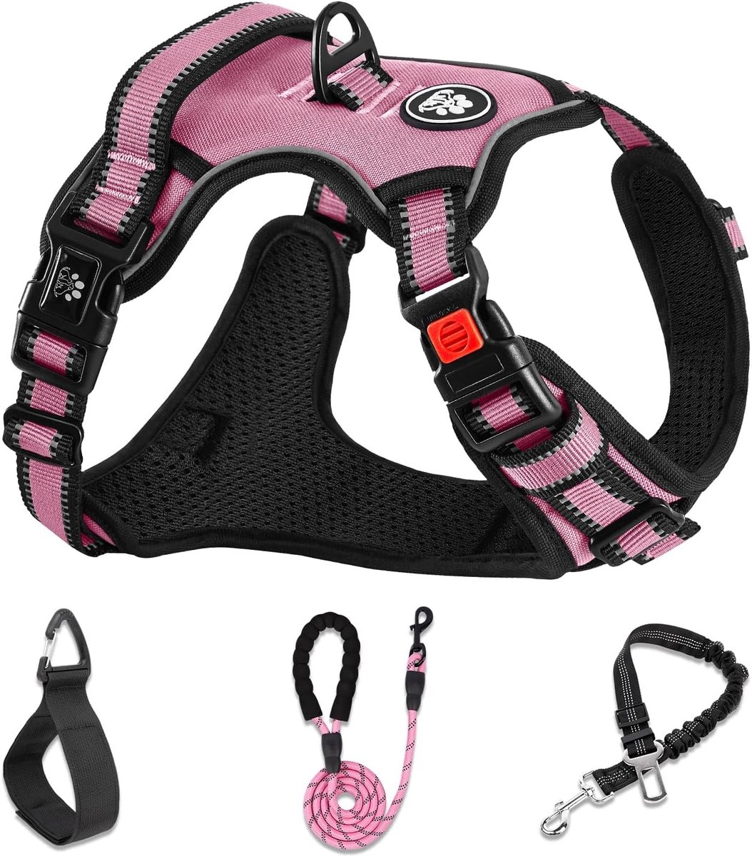 SnelShoppen - Hondenharnas XL - Verstelbaar No Pull Harnas met Leash Set - Antipull en Ontsnapte Hondentuig voor Grote Honden - Veiligheidsriem voor A
