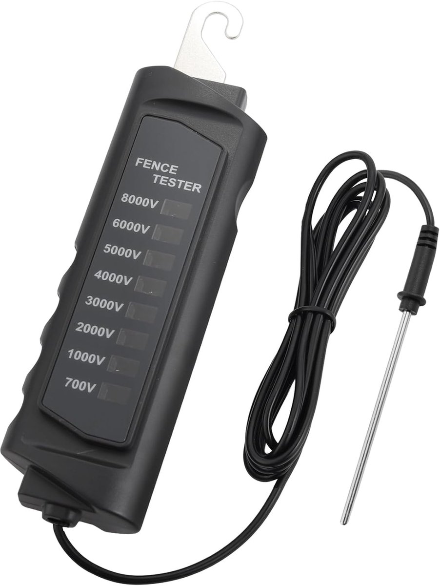 SnelShoppen - Meadow Fence Tension Finder 700-8000 V met 8 Neon Indicators, Draagbaar Testapparaat voor Hekken, Snelle Controle van Wilgenhekken en We