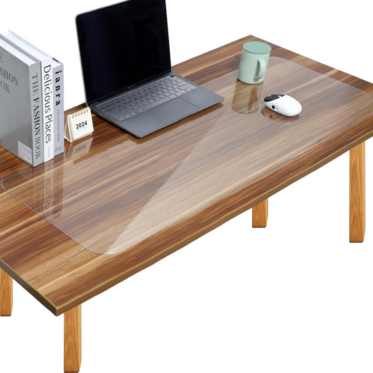 SnelShoppen - Desk Mat Transparant 80 x 40 cm - Waterdichte, Antislip Bureau Mat met Ronde Hoeken voor Kantoor, Thuis en School