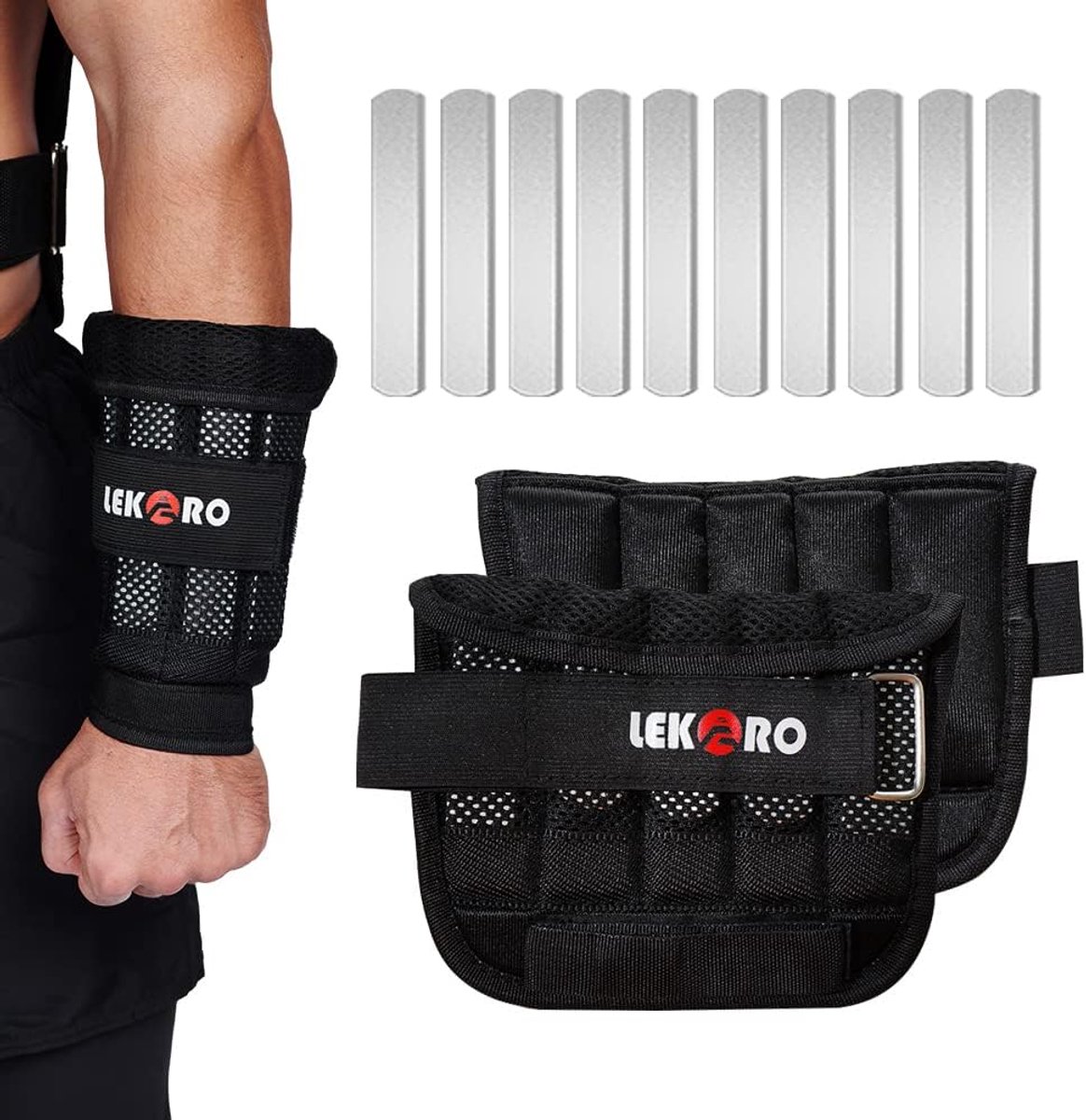 SnelShoppen - Verstelbare Polsgewichten en Enkelgewichten, Afneembaar voor Fitness, Joggen, Training en Hiking, 1 Paar van 2, Duurzaam en Comfortabel