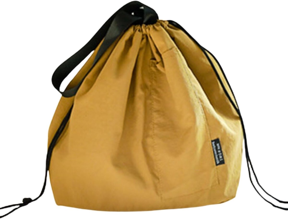 SnelShoppen - Canvas Drawstring Lunch Bag - Geïsoleerde Lunch Tote Bag - Japans Stijl Bento Draagtas - Herbruikbare Lunchtas met Handvat en Trekkoord