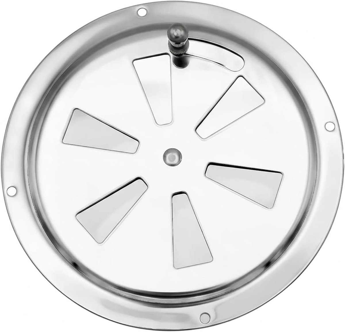 Ronde RVS Ventilatierooster van 125 mm met Verstelbare Ventilatieschuif voor Kasten, Boten