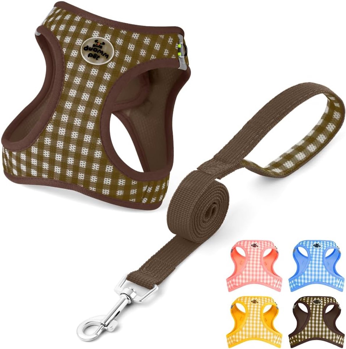 SnelShoppen - Honden en Katten Tuigset met Leash - Ademend Mesh Tuig met Gevoerde Vest - Antitrekkend, Reflecterend, Verstelbaar - Zacht Puppytuig voo