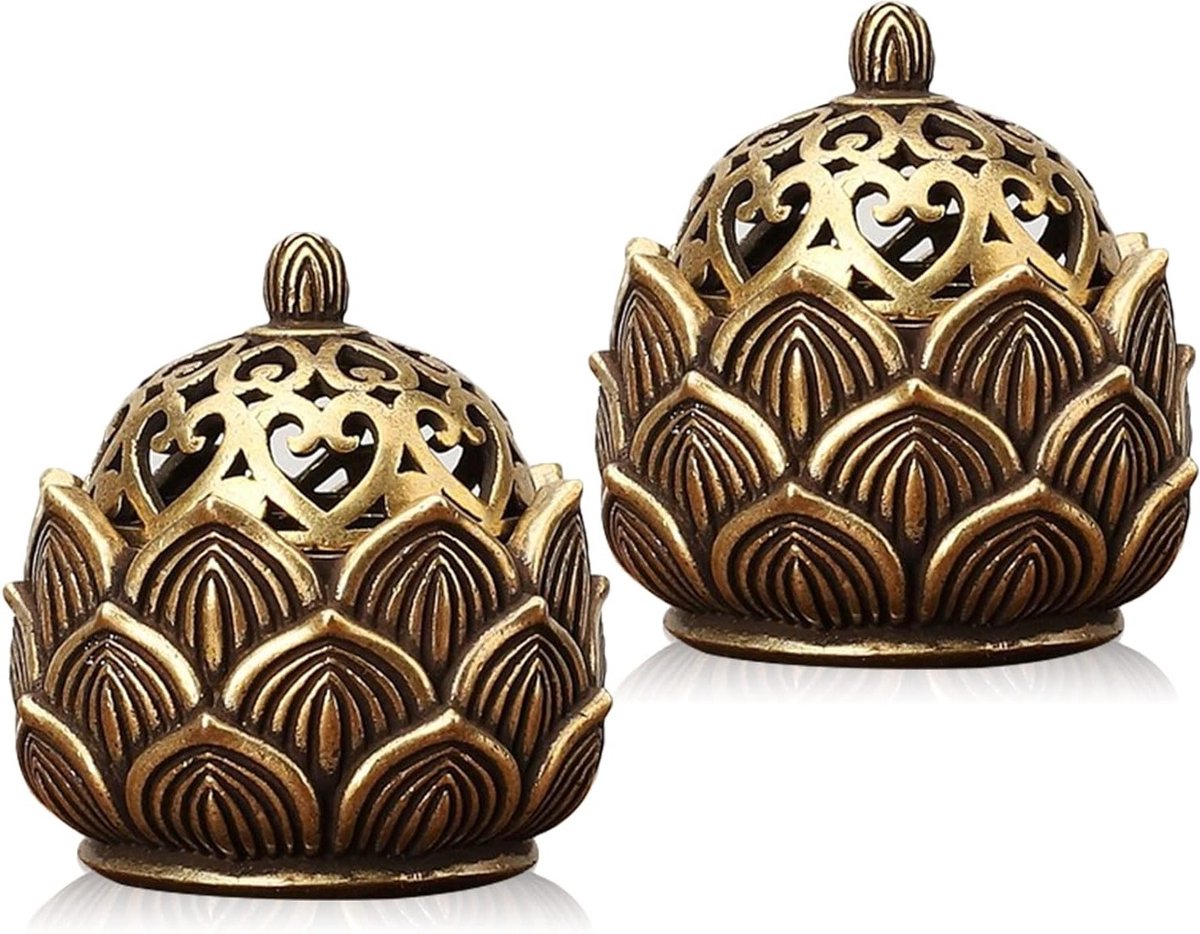 Set van 2 Lotus Wierookhouders voor Wierookconussen en Wierookstokjes - Decoratie voor Thuis, Kantoor en Theehuis, 4cm