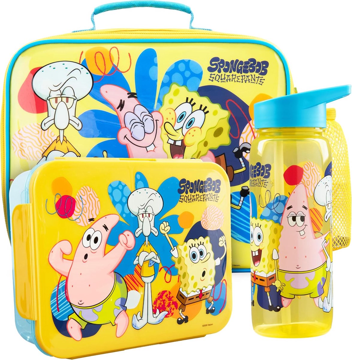 SnelShoppen - Geïsoleerde Lunchtas voor Kinderen met Bento-Lunchbox en BPA-vrije Waterfles - 3-delige Set voor School, Uitjes en Snackbox - Lichtgewic