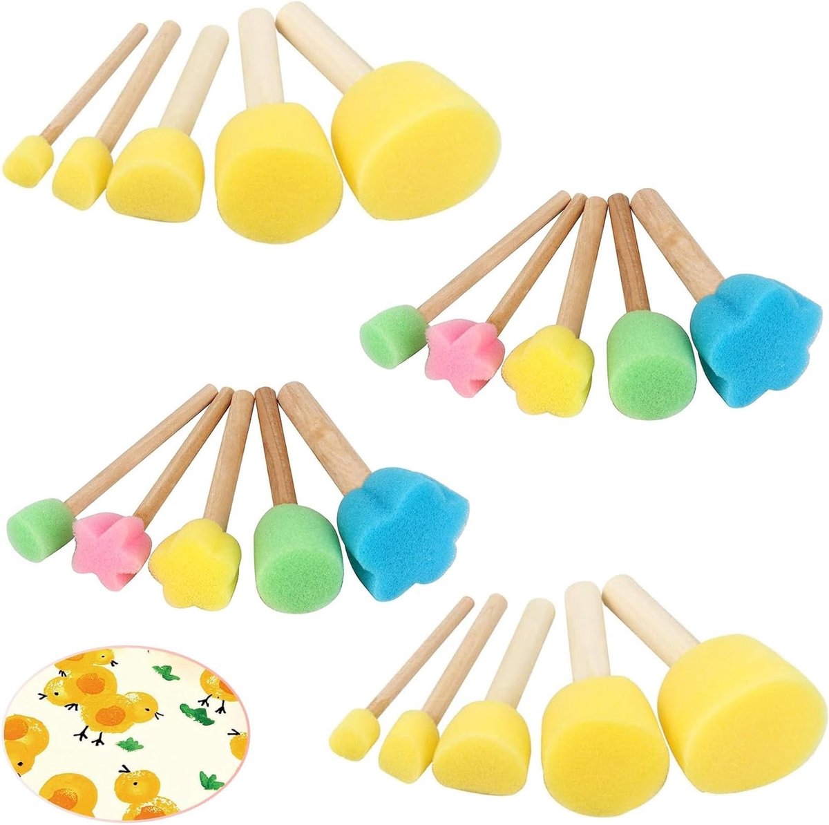 18-delige Sponsborstel Set voor Schilderen - Foam Dot Brushes voor Creatieve Klussen en DIY Projecten