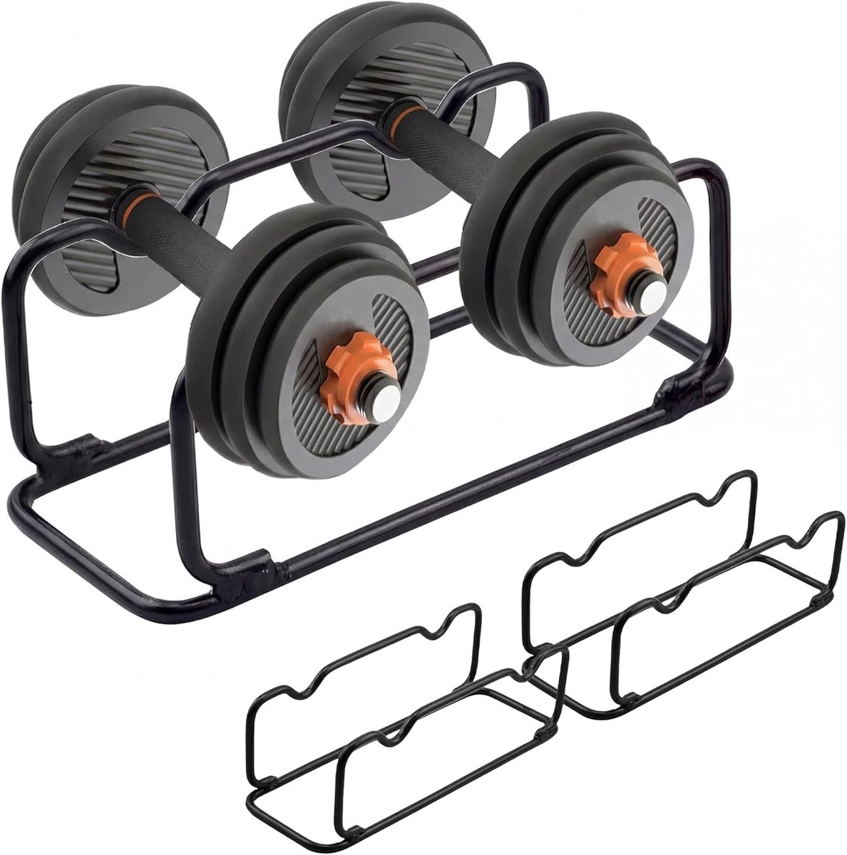 SnelShoppen - 2pcs Dumbbell Stand Halterstandaard 30x11x10 cm Multifunctionele Korte Halterhouder voor Thuis en Sportschool Zwart