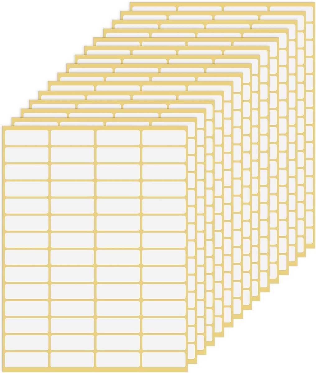 SnelShoppen - 840 Stuks Kleine Zelfklevende Etiketten, 15 Vellen Matte Witte Adreslabels, Prijslabels, Naamlabels voor Thuis, Kantoor, Bestanden en Ma