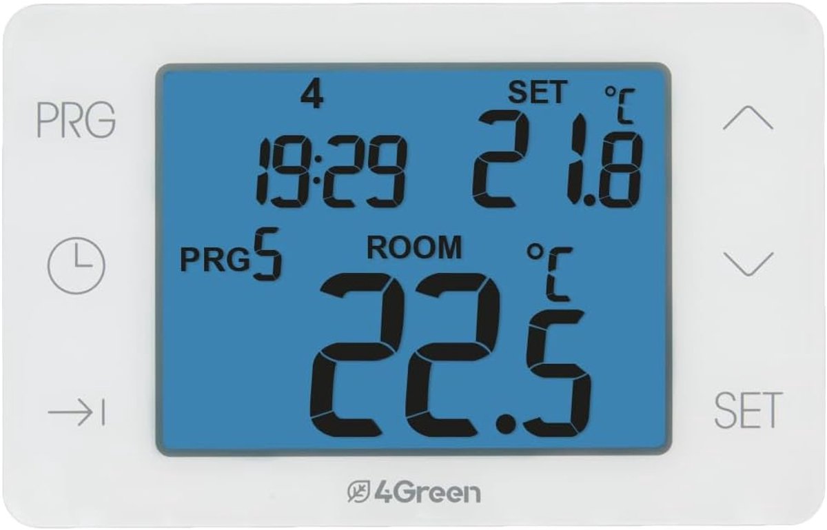 SnelShoppen - Digitale Thermostaat CC 15B met Batterij, Touchscreen, Chrono Functie, Wekelijks Programma, Wandmontage, Wit voor Kettle Gebruik