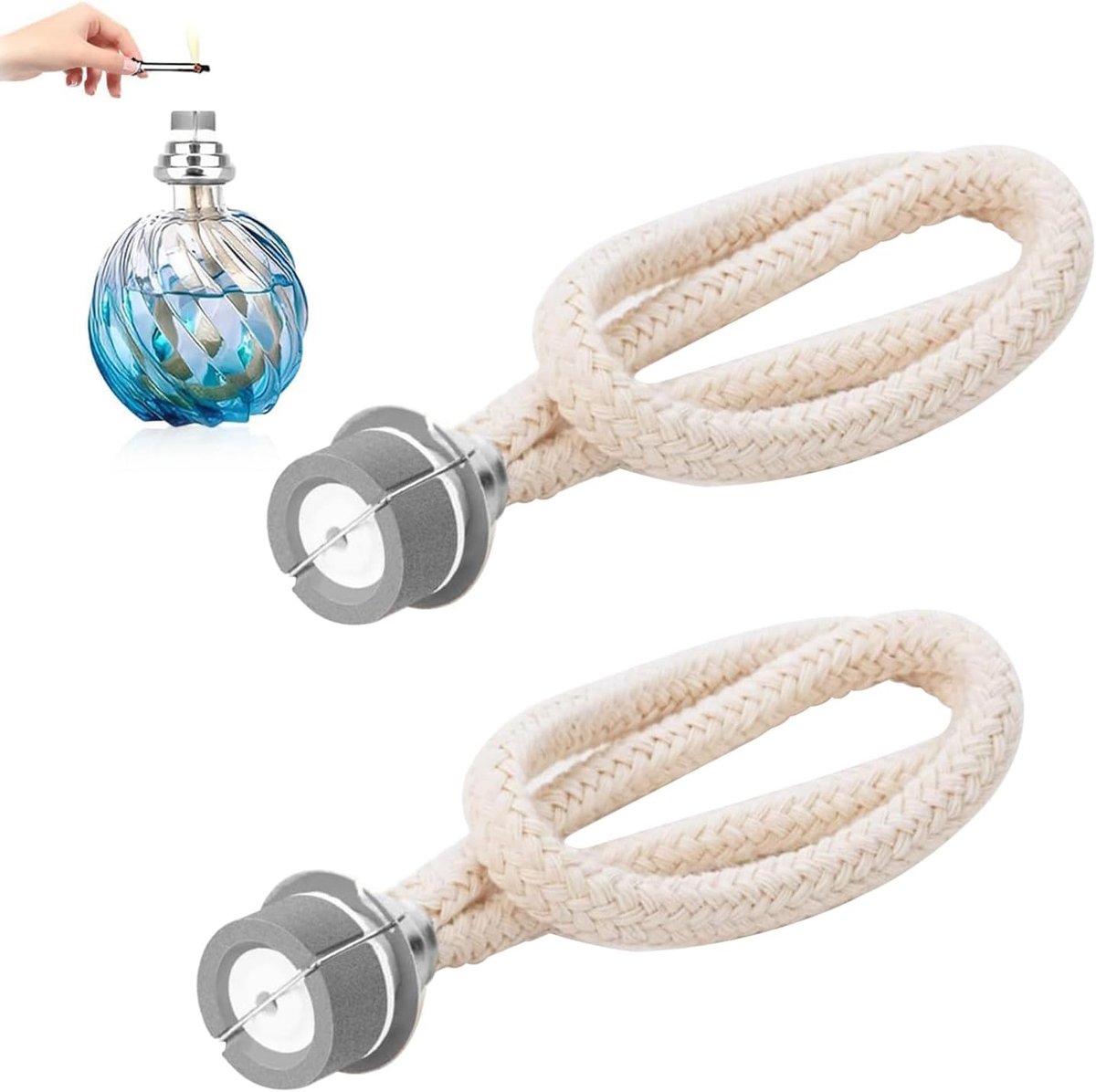 SnelShoppen - Pack van 2 Geurende Lampen voor Berglamp, Vervangingslampolie, Catalytische Brander, 16 cm, 13 mm, Ideaal voor Woonkamer en Feestjes