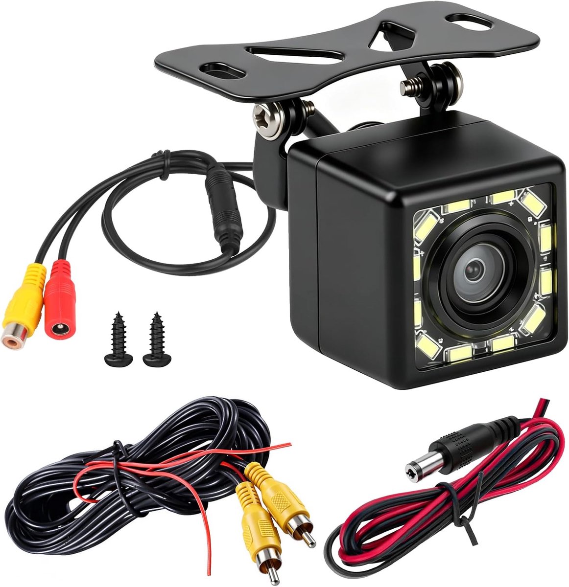 SnelShoppen - Achteruitrijcamera HD 1080P, 170° Groothoek, Visoog, Universele Achteruitrijcameraset voor Auto, SUV, Vrachtwagen, Camper met Nachtzicht