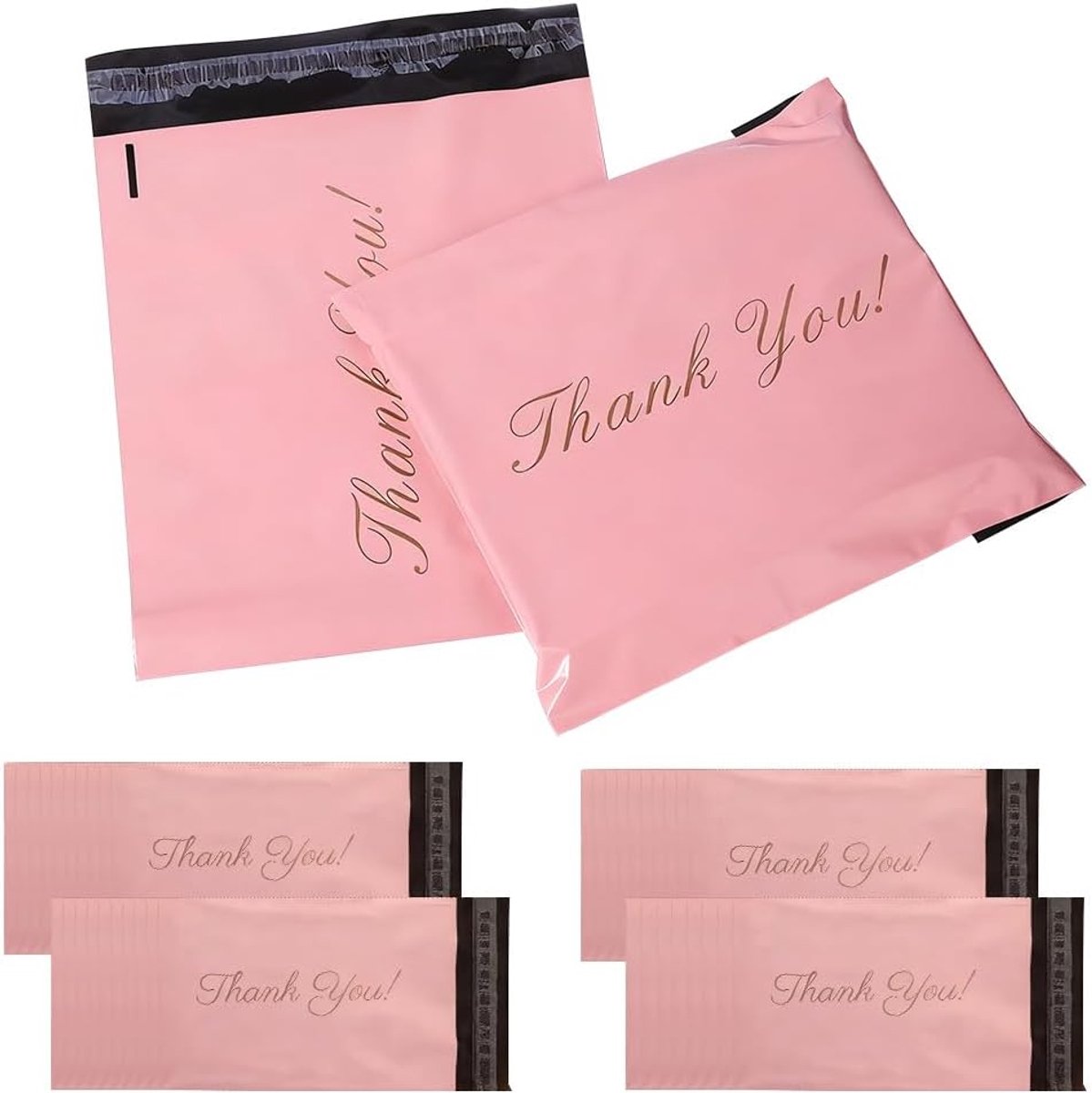 SnelShoppen - 50 Stuks Verzendtassen, Roze Verzendzakken, Poly Mailers, Zelfsluitend, Ideaal voor Kleding, Vintage Verzending, Pakketverpakking, Lever