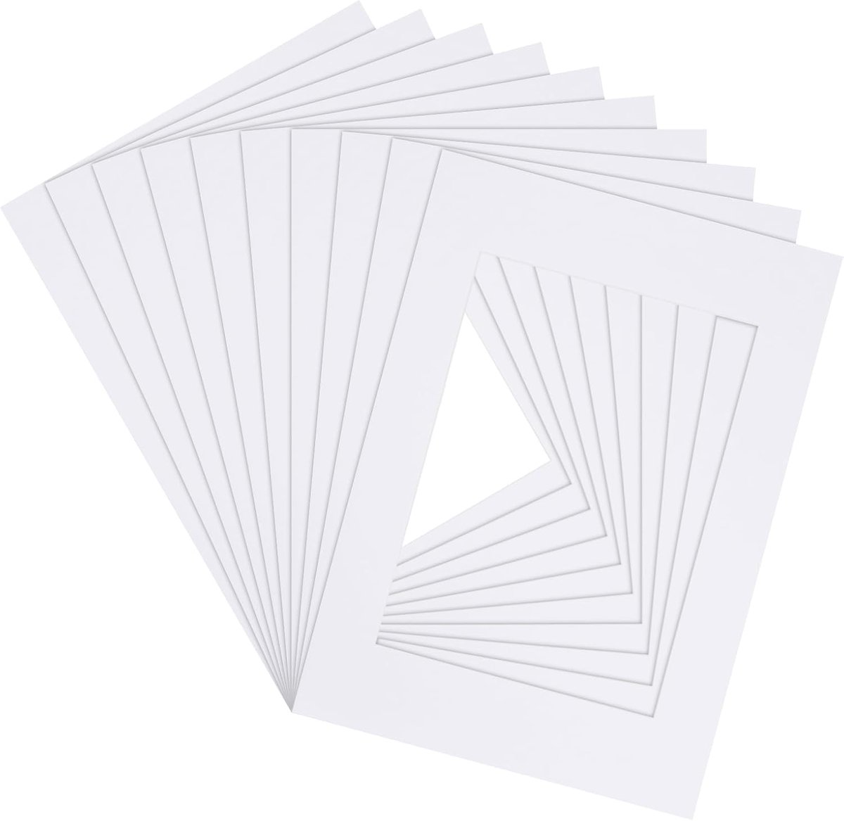 SnelShoppen - Pack van 10 A3 Card Mounts, Witte Fotolijsten, Perfect voor A4 Foto's, Duurzaam Karton, Ideaal voor Huis, Kantoor en Cadeaus