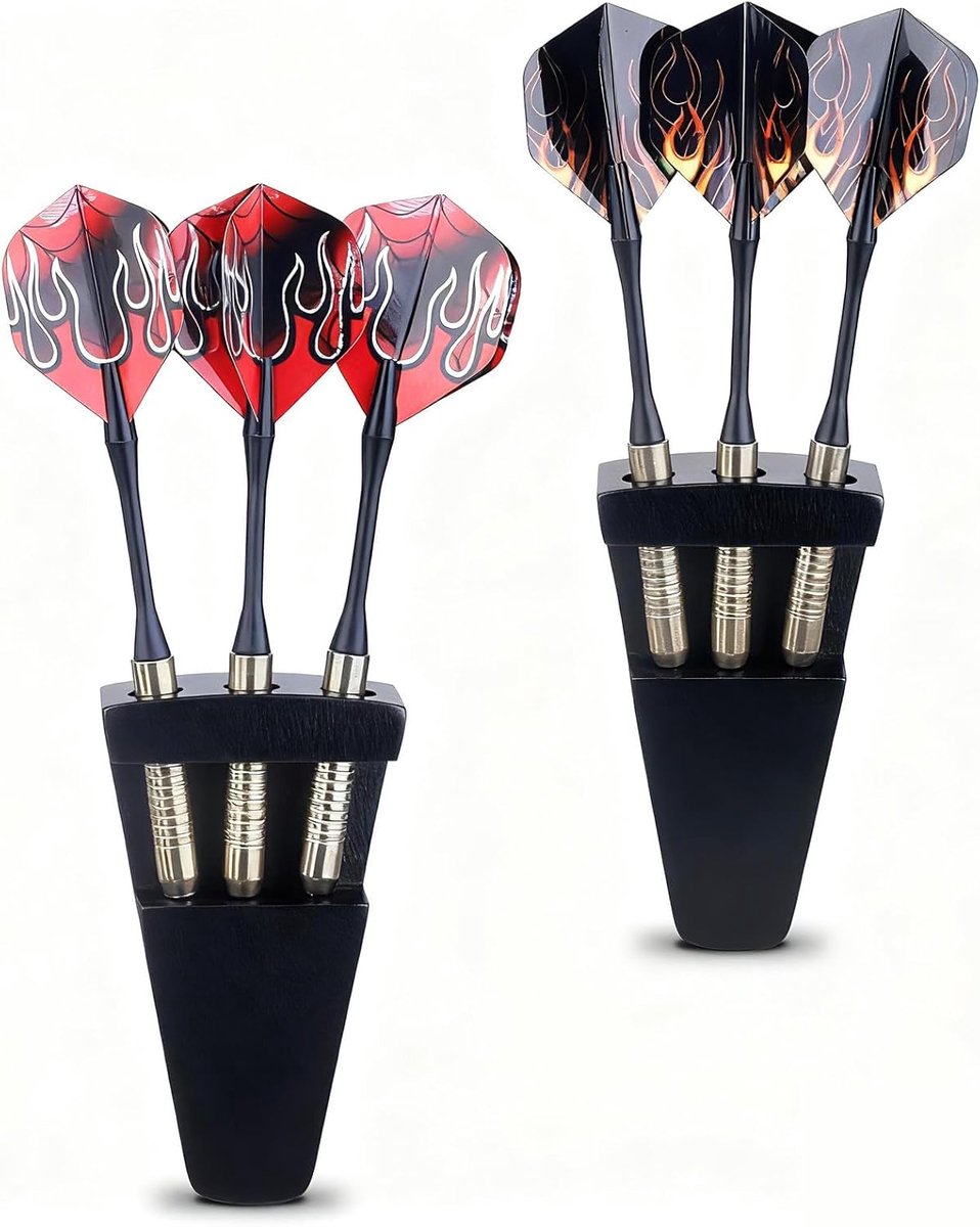 SnelShoppen - 9 Holes Houten Dart Houder Wandmontage & Tafelstandaard - Beschermende Opberging voor Steel/Softtip Darts, Darts Organizer Cadeau voor V