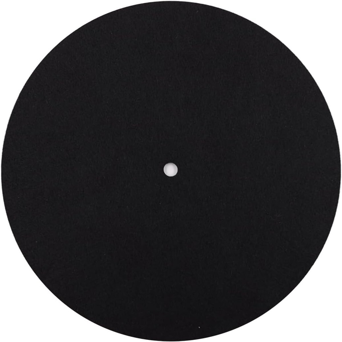 SnelShoppen - 3mm Vinyl Turntable Mat Zwart - Antislip Platenmat voor Verbeterde Geluidskwaliteit, Statics Reductie, 18cm