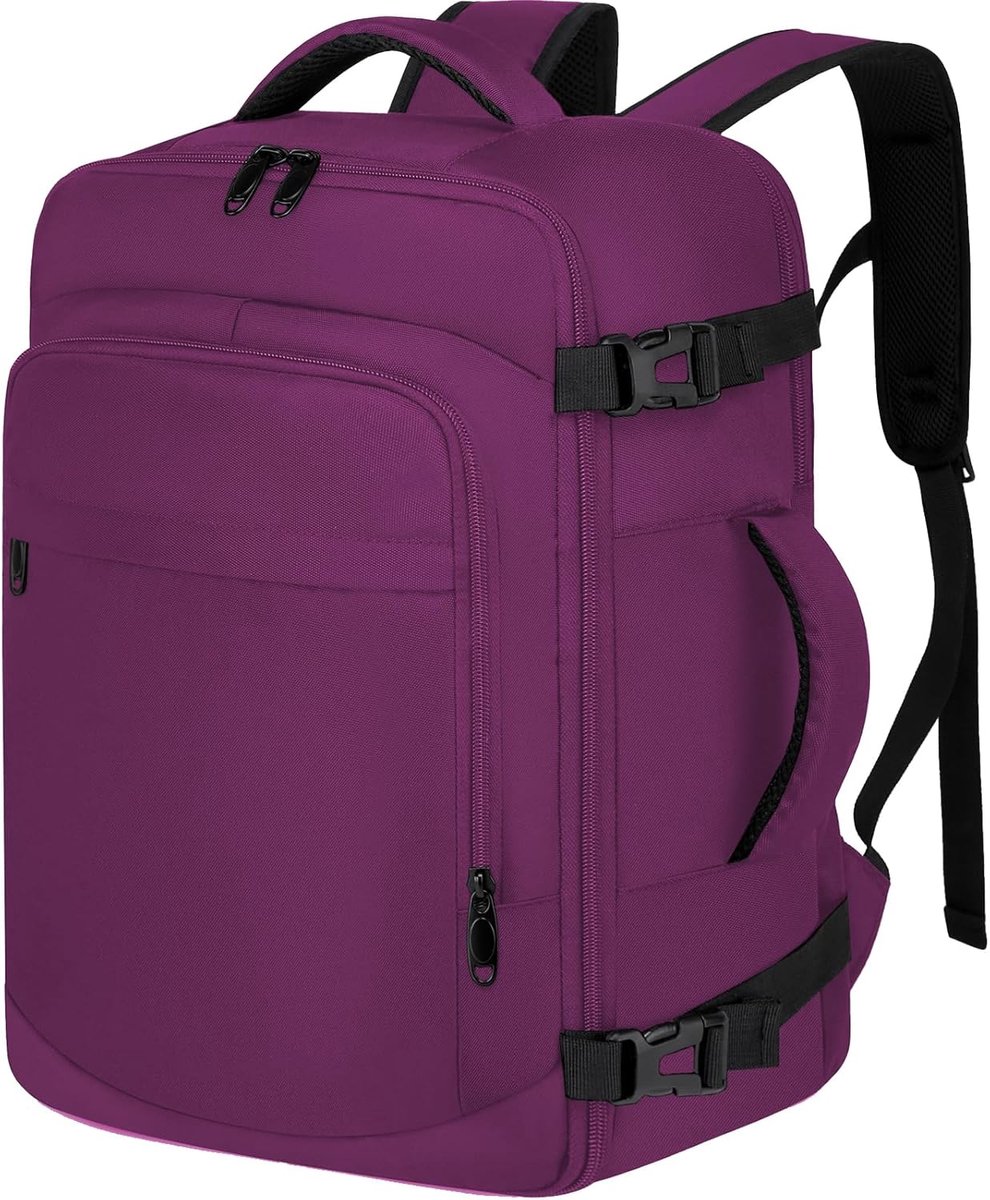 SnelShoppen - Ryanair Onderstoel Handbagage Backpack 40x20x25 cm, Reis Rugzak Handbagage, Vliegtuig Handbagage, Laptop Rugzak 14 Inch, Paars