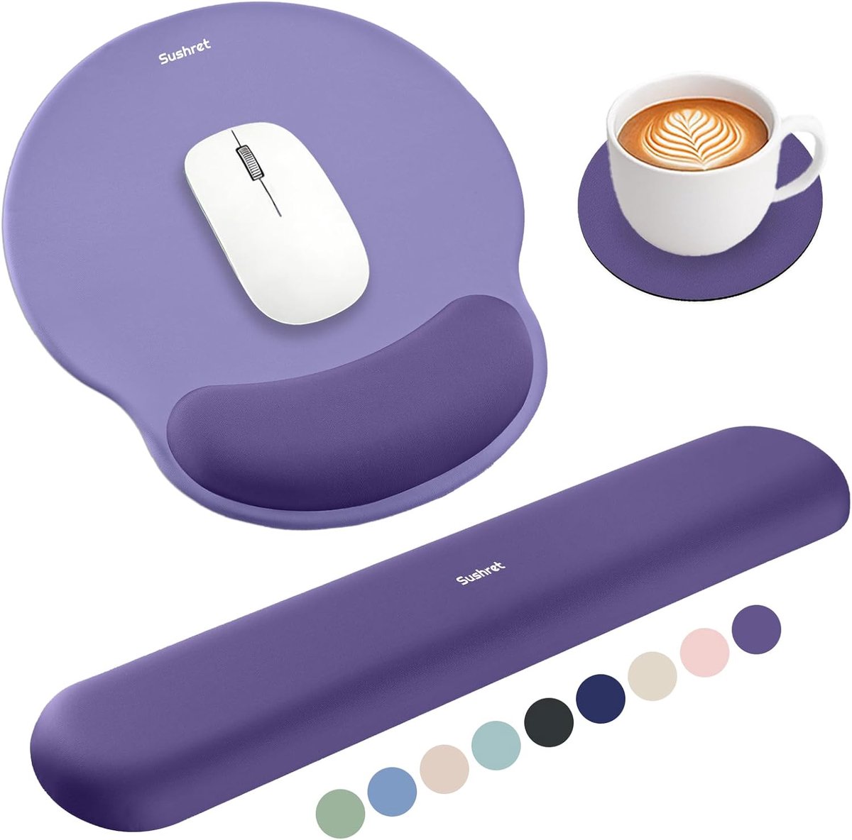 SnelShoppen - Ergonomische Mouse Pad met Polssteun, 3-in-1 Gel Geheugenfoam Muismat, Ideaal voor Gaming en Kantoor, Zacht en Duurzaam, Ademend, Voor C