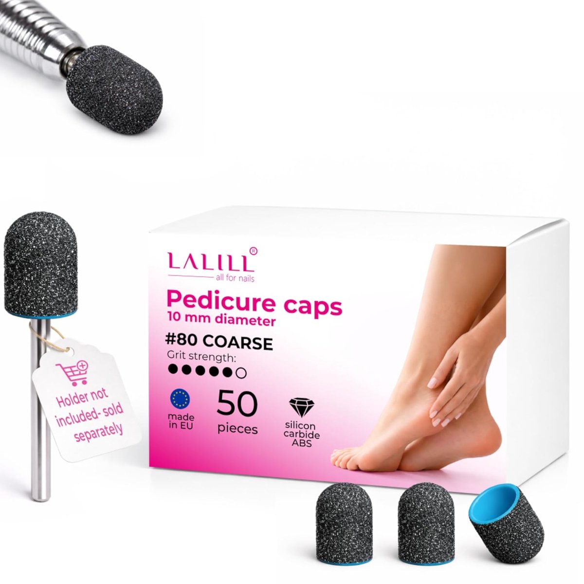 SnelShoppen - 50 Stuks Graphiet Frees Caps voor Nagelknipper - Manicure, Pedicure, Podiatrie Accessoires - Callus Verwijdering en Nagel Modelleren - 1
