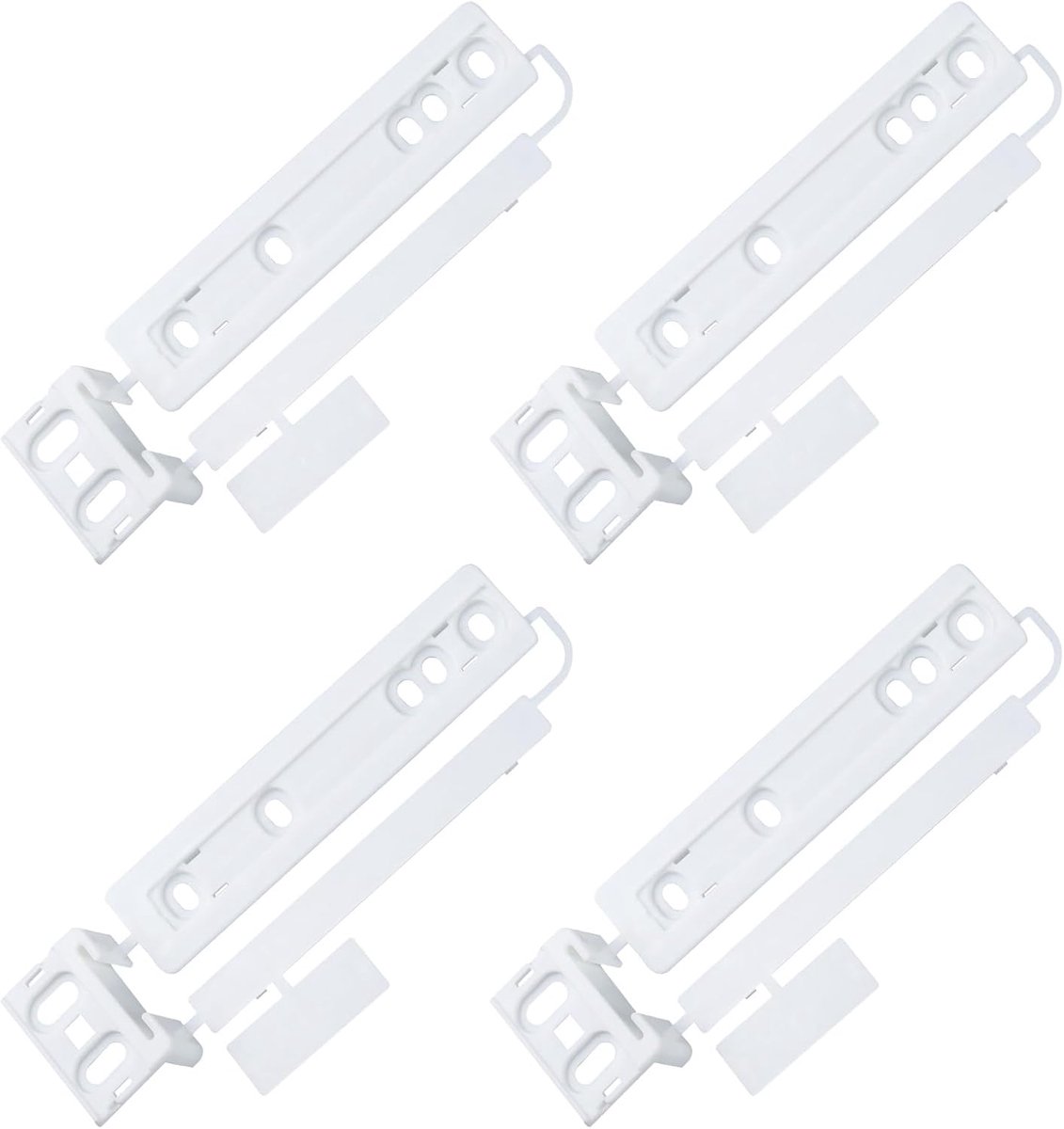 SnelShoppen - Set van 4 Sleepdeur Glijrails voor Koelkast, Duurzaam en Stabiel, 100x23x4 mm, Ideaal voor Inbouwkoelkasten en AEG Accessoires
