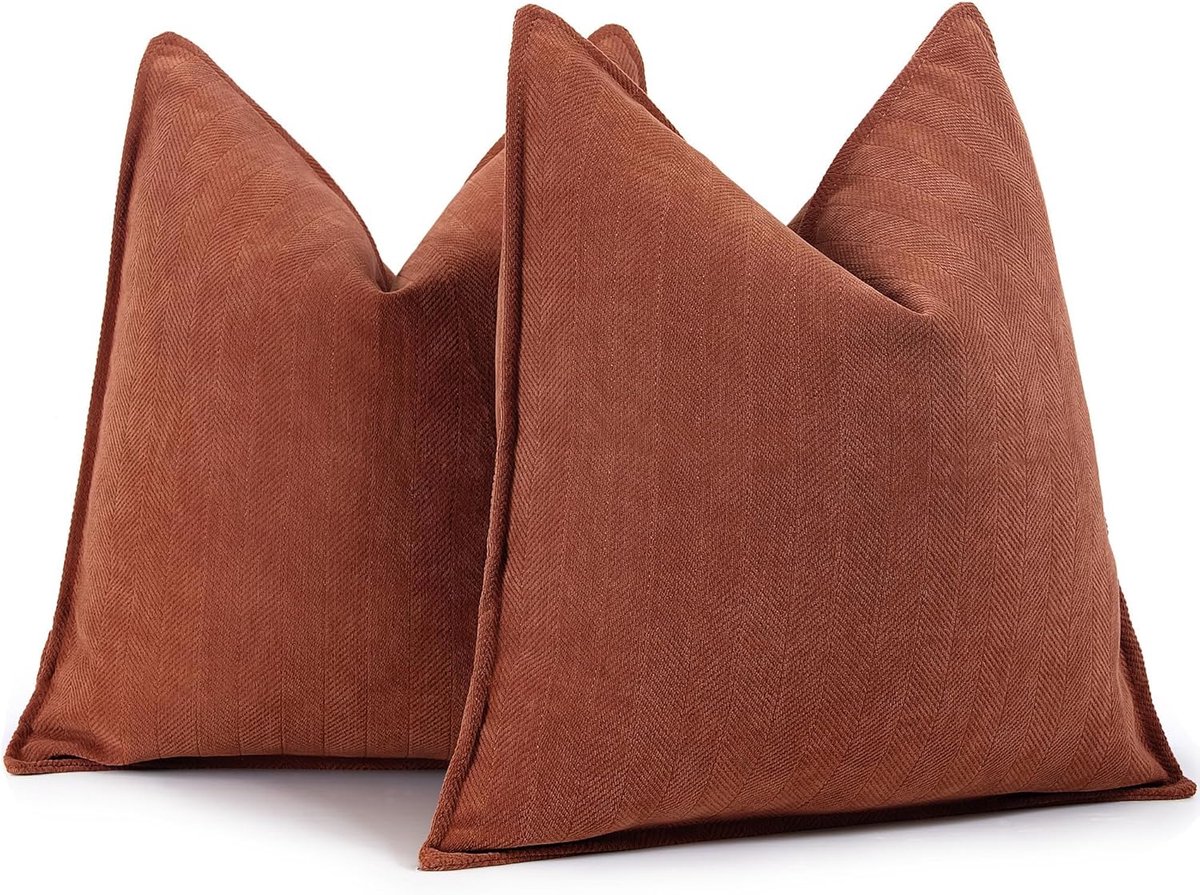 SnelShoppen - Set van 2 Chenille Sofa Kussens - Zachte Luxe Decoratieve Kussens voor Sofa, Bed en Thuisdecoratie - 40x40 cm Elegant Design