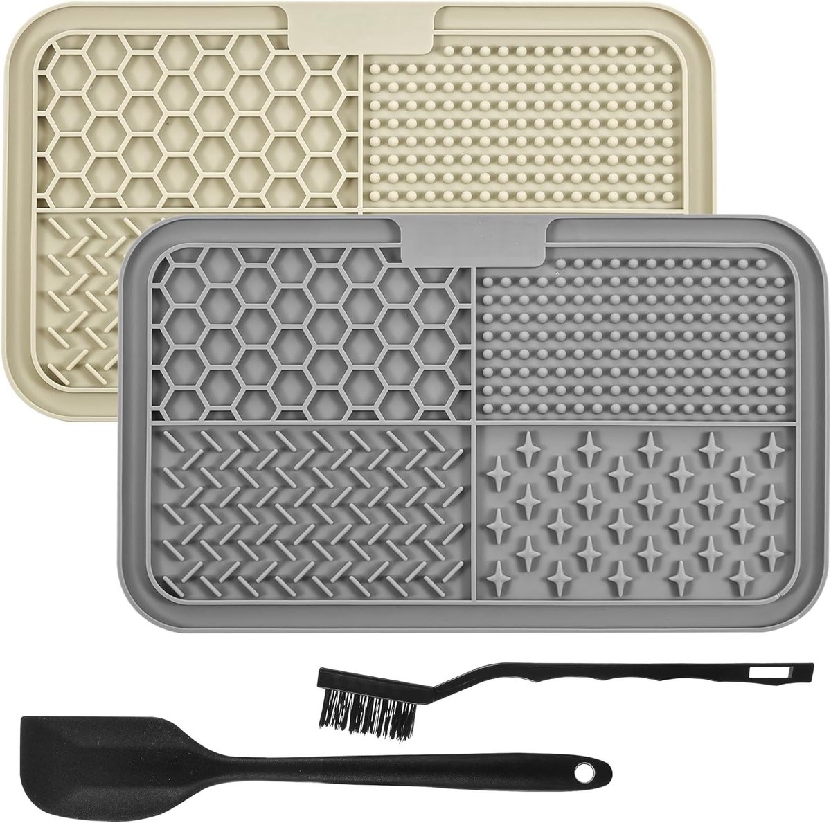 Lick Mats voor Honden en Katten, 2 Stuks, Antislip Lick Mat 25X15 cm | Gemakkelijk Schoon te Maken, Langzaam Voer voor Huisdieren, Vermindert Stress en Boredom