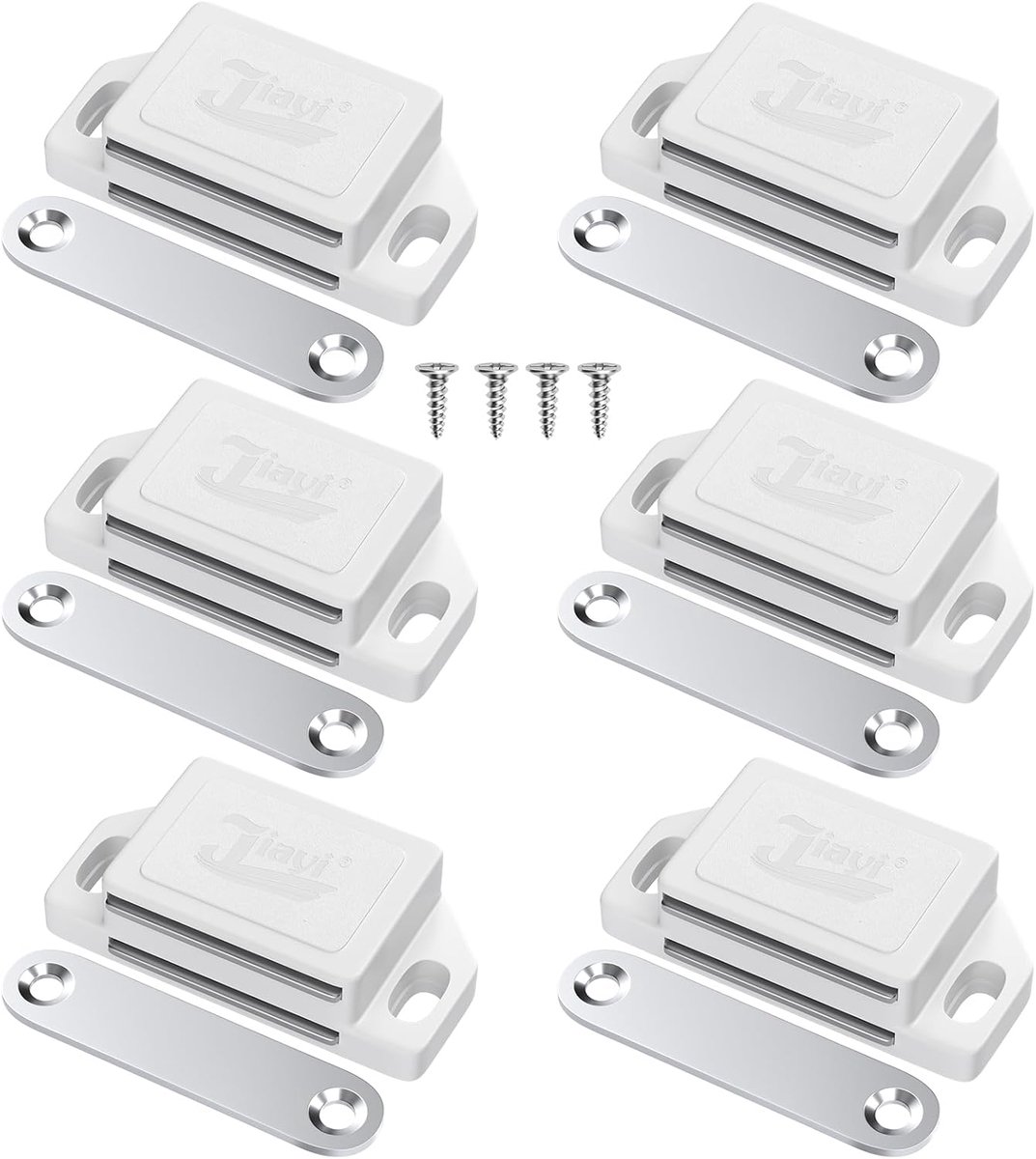 SnelShoppen - Jiayi Magneetsnapper Sterk - 6 Stuks Deurmagneet voor Meubels - Kunststof Magneten voor Kastdeuren - Magneetsluiting - Zelfklevende Magn