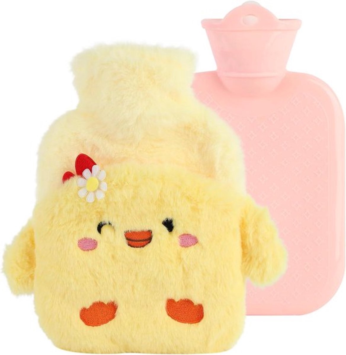 Mini warmwaterkruik met afneembare hoes voor kinderen - 800 ml - Grappig baby dier - Warm pijnverlichting - Voor kinderen, vriendinnen en familie - Perfect cadeau voor kerst en verjaardag