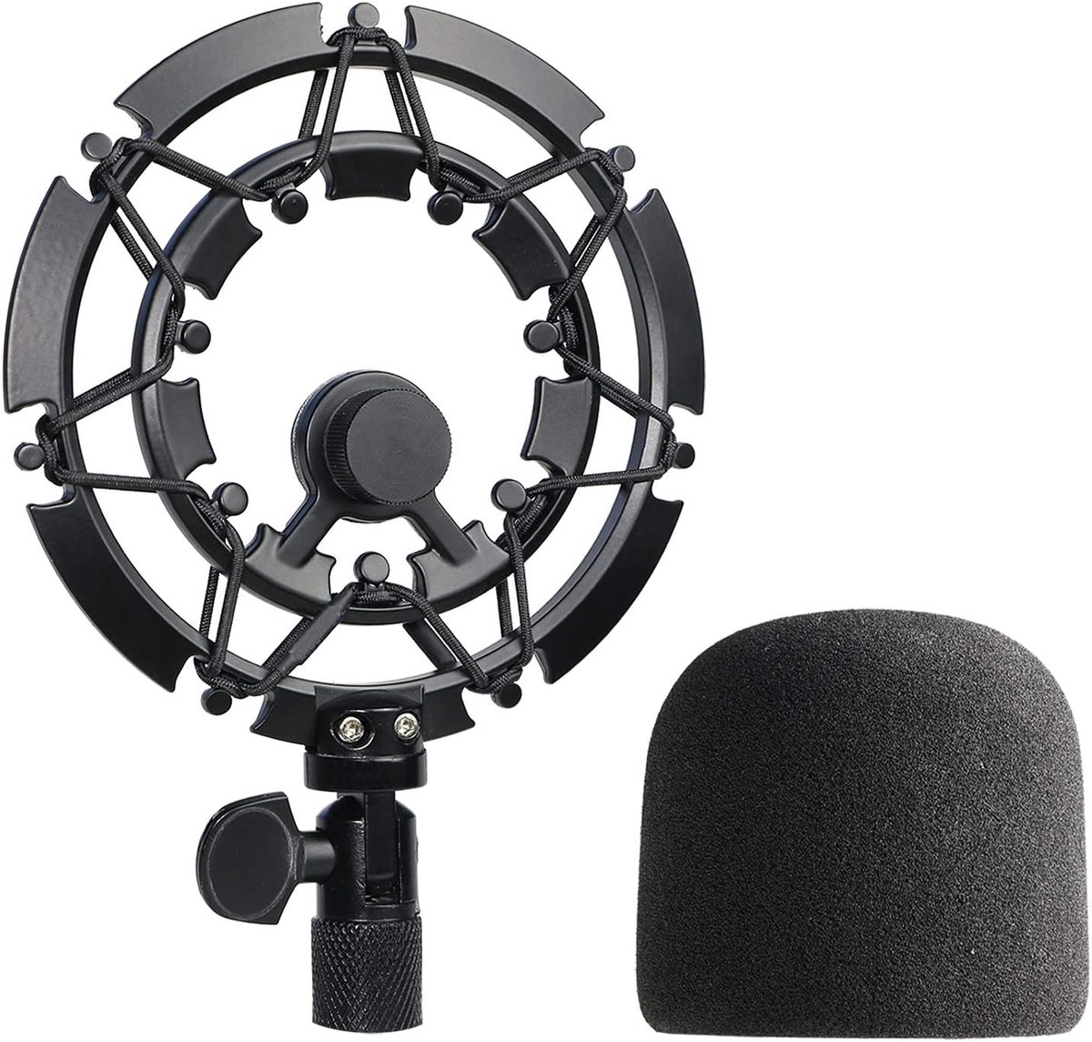 SnelShoppen - Professionele Microfoon Shock Mount voor Blue Yeti Microfoon met Popfilter en Schuim, Verminder Vibratiegeluiden, Ideaal voor Opnames en