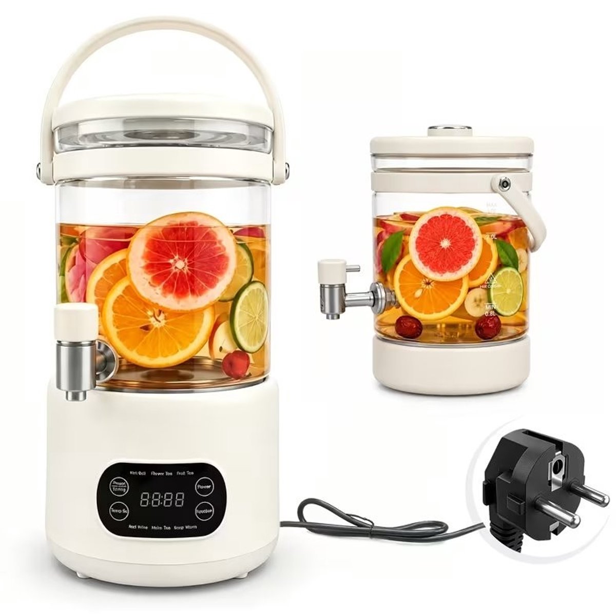 Elektrische waterkoker 2500 ml, thermostaatkoker met 12 temperatuurstanden, warmhoudfunctie, automatische uitschakeling, anti-droogkookbeveiliging, voor thee, koffie en warme dranken.