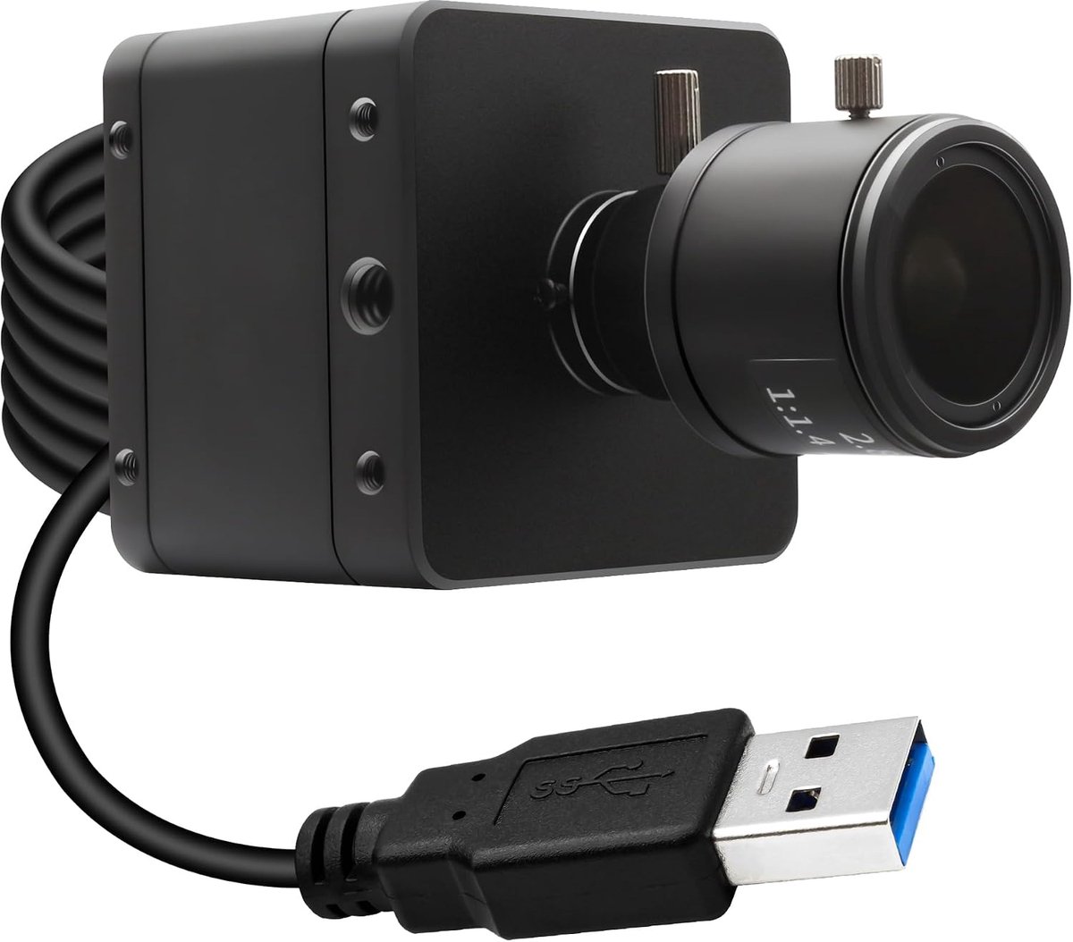 SnelShoppen - 5MP USB 3.0 Webcam met 60fps, 4-voudige Optische Zoom en Handmatige Lens voor Computer en Laptop - Ideaal voor Streaming, Videoconferent