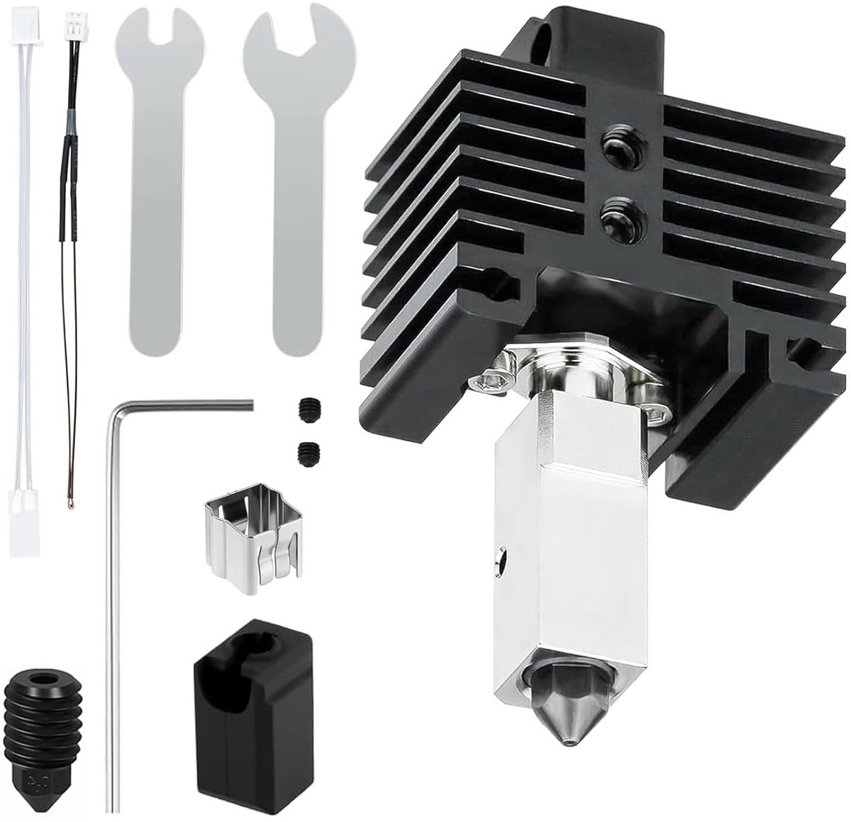 Geavanceerde Hotend Kit voor 3D Printers met Koper, Titanium Heatbreak en 0.4mm Nozzle - Verbeter de Printkwaliteit en Verhoog de Betrouwbaarheid van Uw 3D Printer