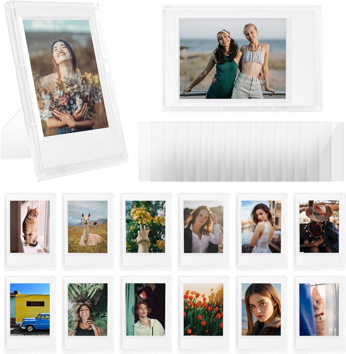 SnelShoppen - 14 Stuks 2x3 Matte Transparante Fotolijsten - Mini Foto Frames voor 3 Inch Fujifilm Instax Mini Film - Ideaal voor Instax Mini 12/41/EVO