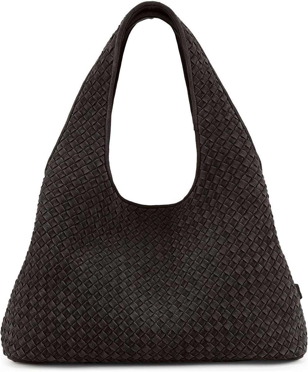 LES VISIONNAIRES Paz Weave Schoudertas Leder 44 cm - Dames - dark brown