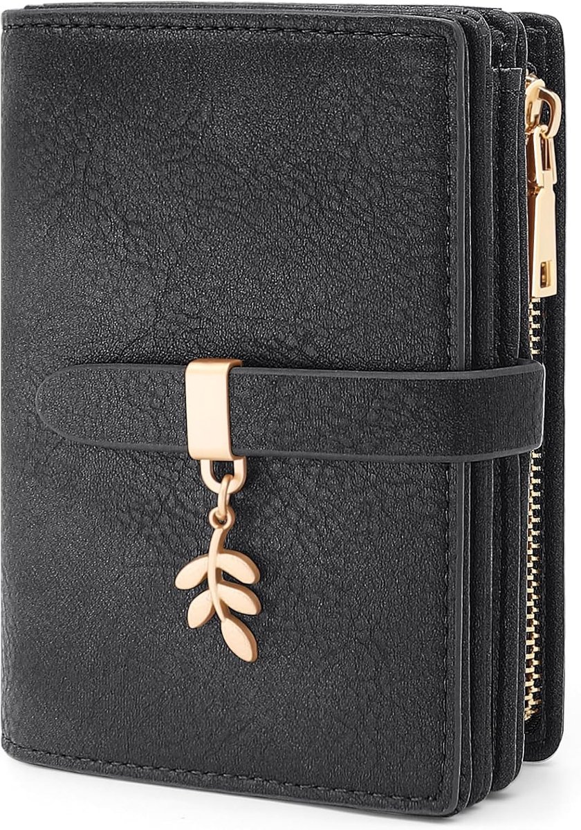 SnelShoppen - HNOOM RFID Blocking Wallets voor Vrouwen - Vintage PU Leer, Klein, Met Kaartenhouder, Twee-voudig, Ideaal voor Dagelijks Gebruik, Feest