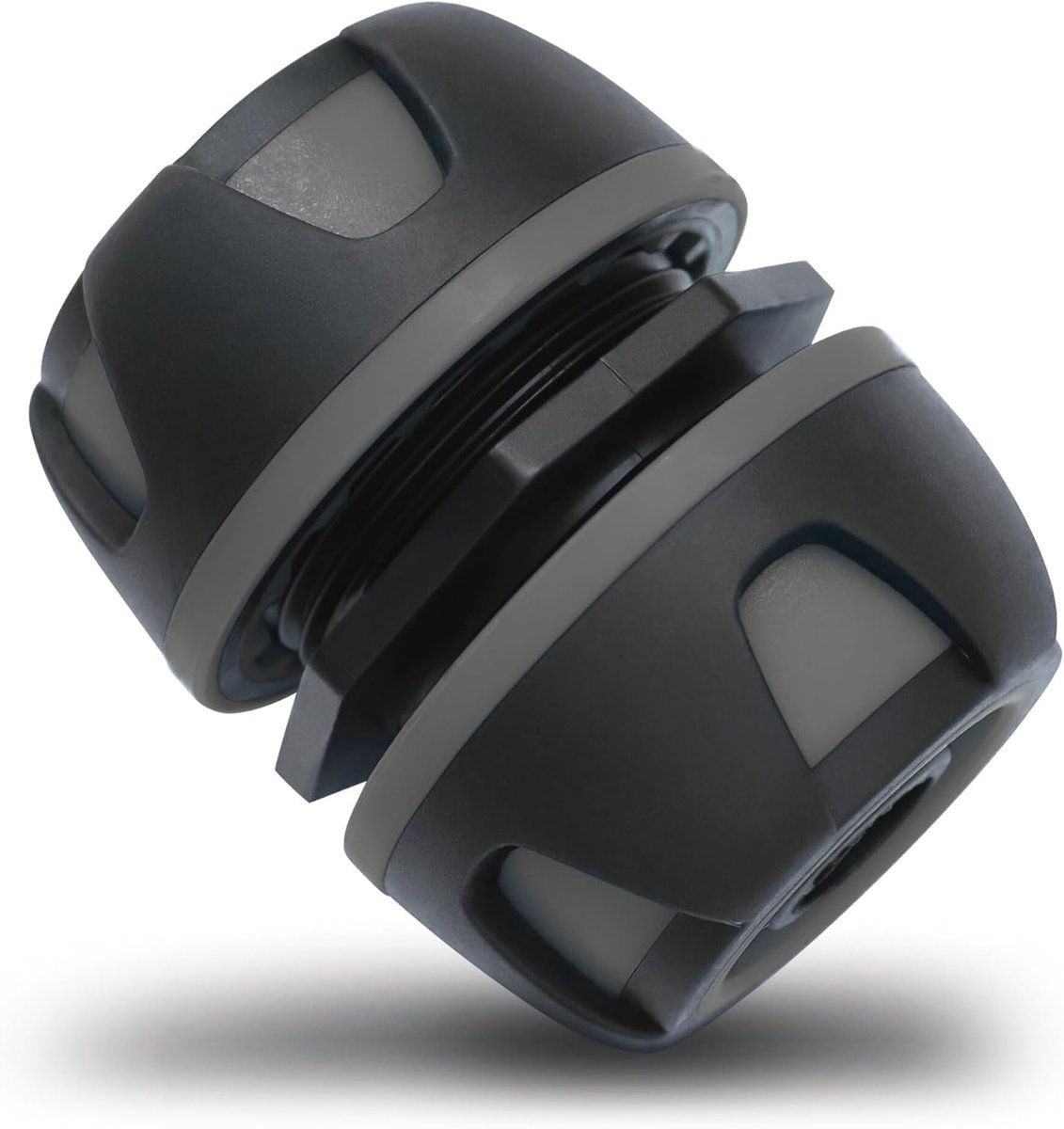 SnelShoppen - Tuinslang Aansluiting 3/4 Inch (19 mm) Koppeling voor 2 Water Hoses - Tuinslang Connector Adapter - Dubbele Koppeling (Anthraciet)