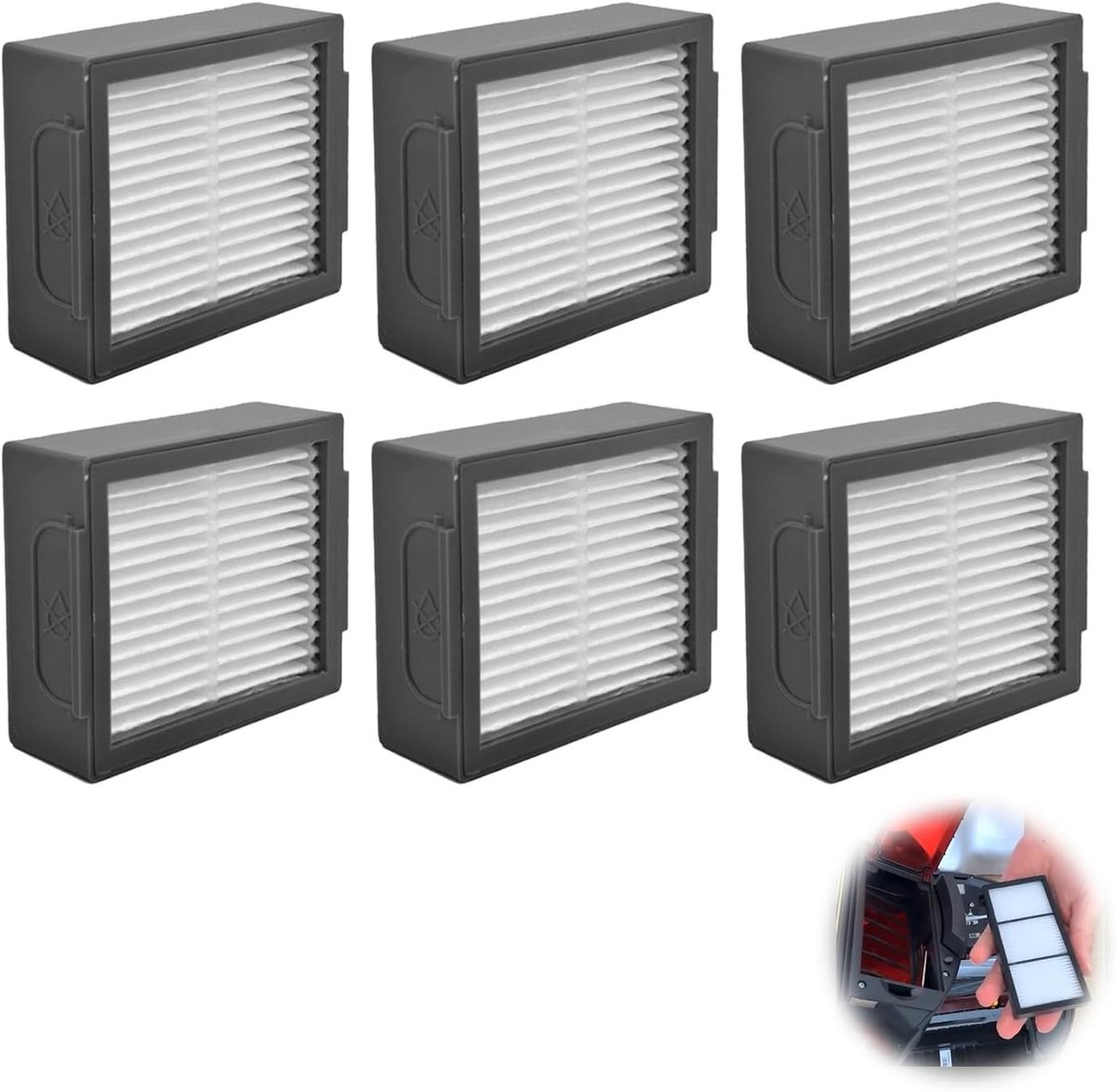 Set van 6 hoogwaardige HEPA-filters voor robotstofzuigers, verbeter filtratie, efficiëntie en luchtkwaliteit