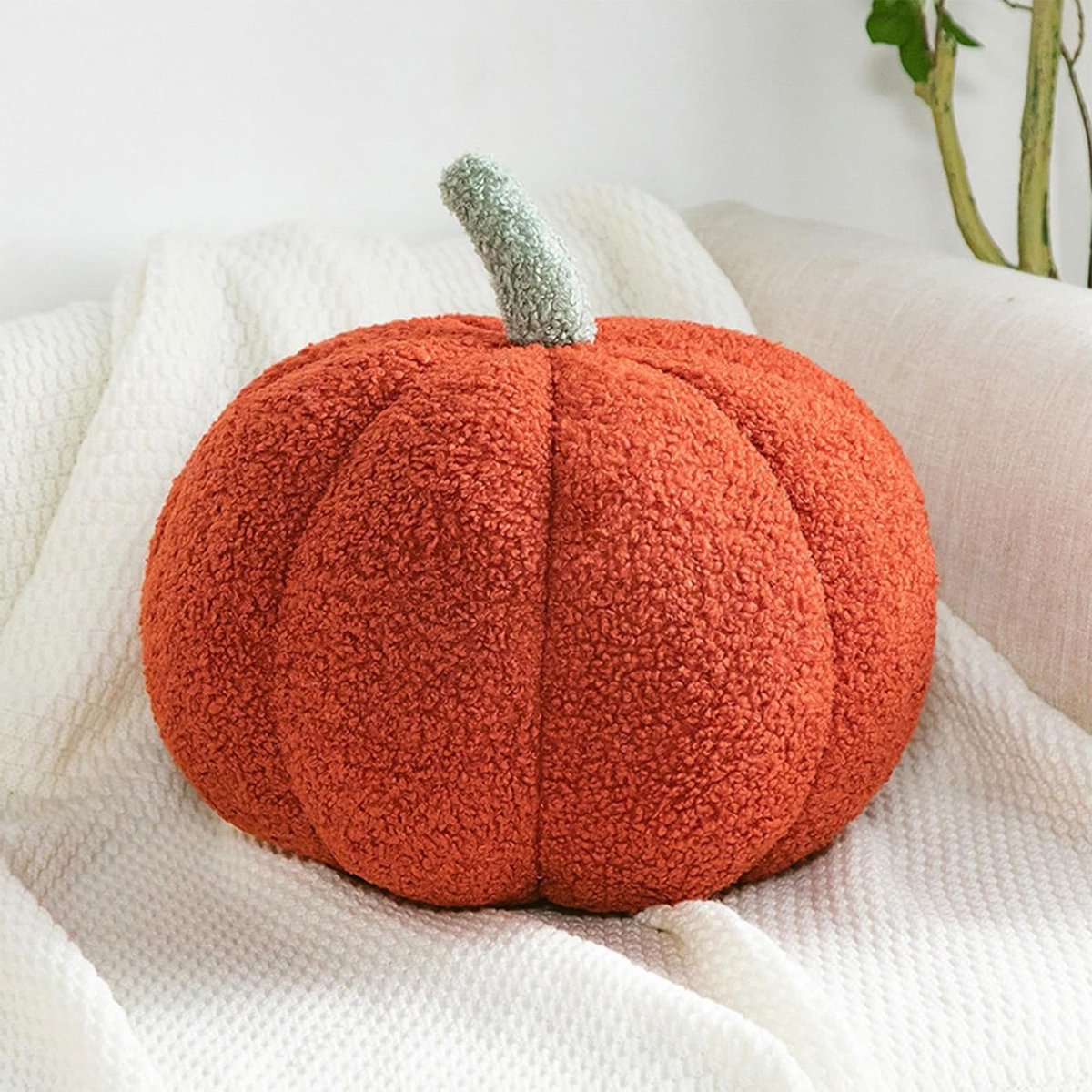 Decoratieve Pompoen Kussen voor Thuisdecoratie, Perfect voor Halloween, Oogstfeesten en Kinderkamers, Zacht en Knus Kussen voor de Bank