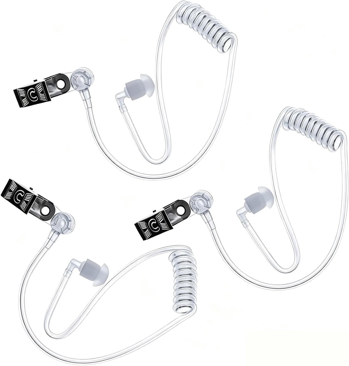 Vervangingsset van 3 Acoustic Slangen voor 2-Weg Radio Headsets, Earpieces en Kostuumaccessoires - Transparante Geluidsbuizen voor Duidelijke Communicatie