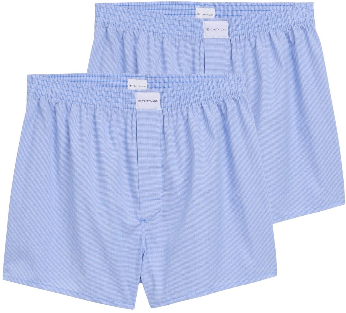 Tom Tailor - Katoenen boxershorts in een set van 2 - Maat S/4 - blue-light-check