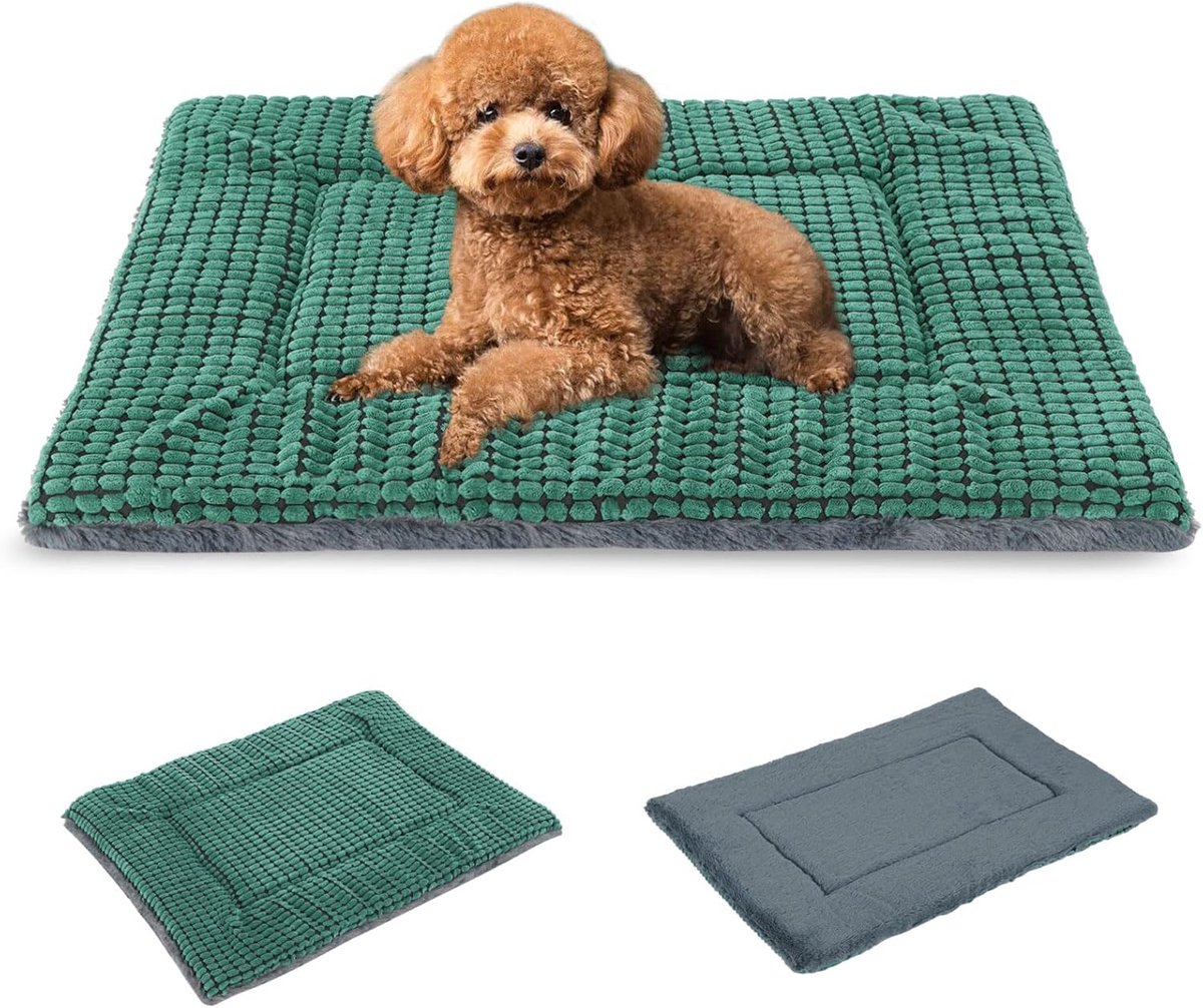 SnelShoppen - Reversible Dog Pillow voor Honden - Ultra Zacht Orthopedisch Hondenbed - Memory Foam Kussen 60x45x4cm - Wasbaar - Groen