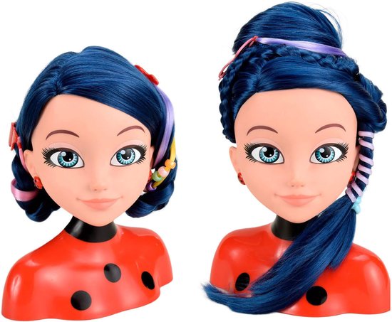 Bandai - Miraculous Ladybug - Miraculous Deluxe Styling Head 21cm - Ladybug Styling Head + 30 accessoires, clips, linten, sieraden - Miraculous Officieel gelicenseerd - Kinderspeelgoed 4 jaar en + - P50247 — afbeelding 4