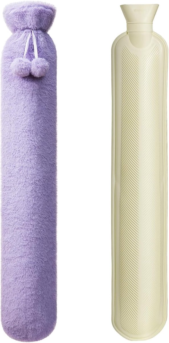 SnelShoppen - 2L Grote Lange Warmwaterkruik met Cover - Zachte UK Fles voor Nek en Schouders, 73 x 14 cm - Extra Lange Fles voor Kinderen en Volwassen