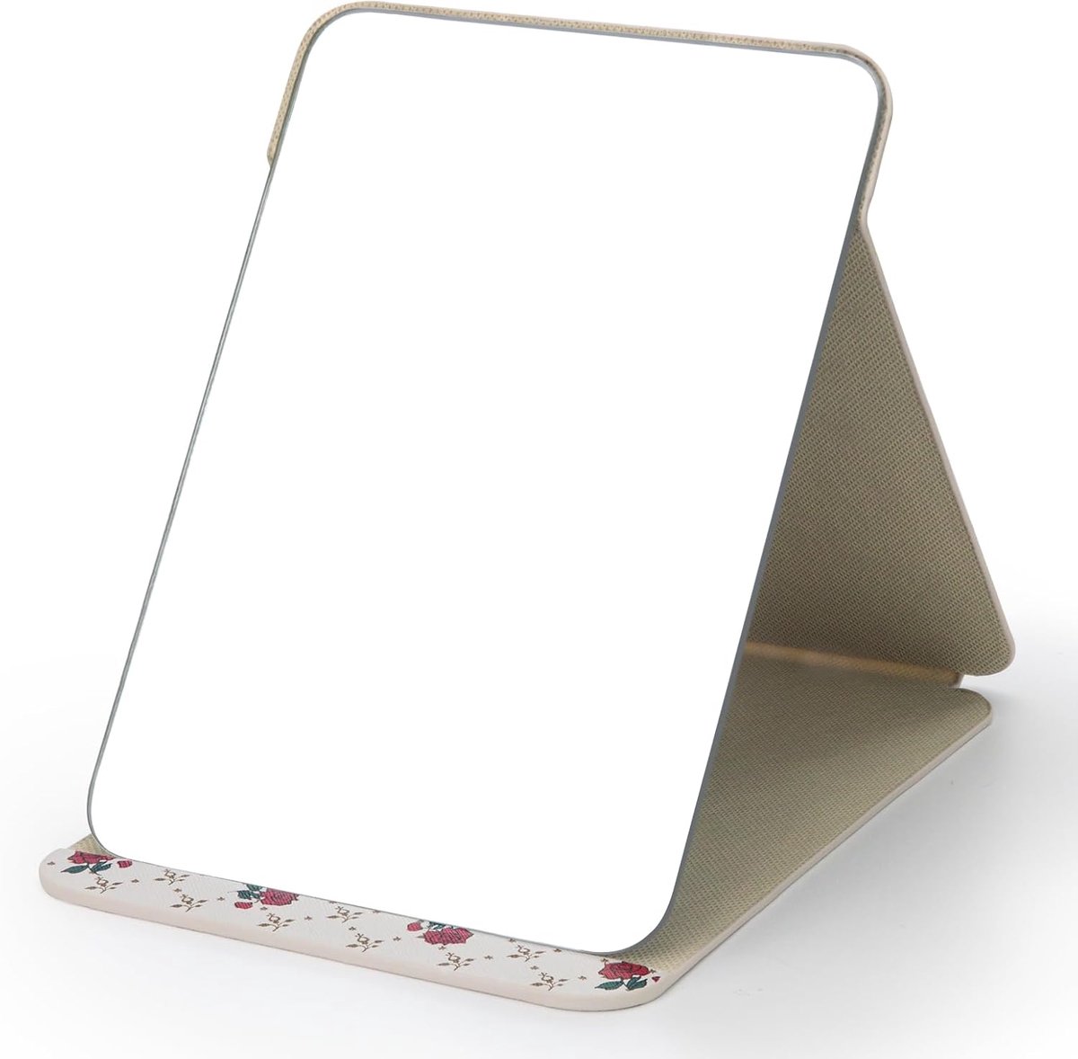 SnelShoppen - Vouwspiegel Draagbaar, Tafel Spiegel Multi Hoek, Reis Spiegel, Super HD Make-up Spiegel, Vouwspiegel met PU Leer Hoes, Opvouwbare Spiege